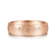 Isaac - 14K Rose Gold 6mm - Men's Wedding Band in Diamond Brush Finish
