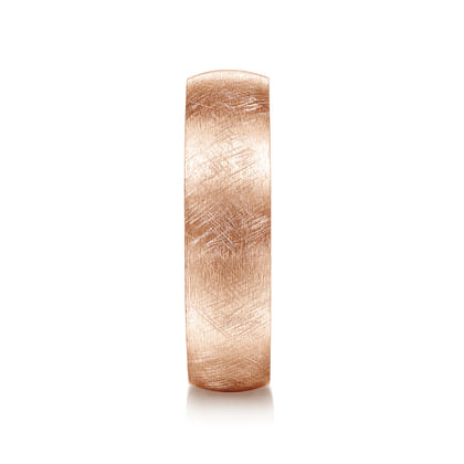 Isaac - 14K Rose Gold 6mm - Men's Wedding Band in Diamond Brush Finish