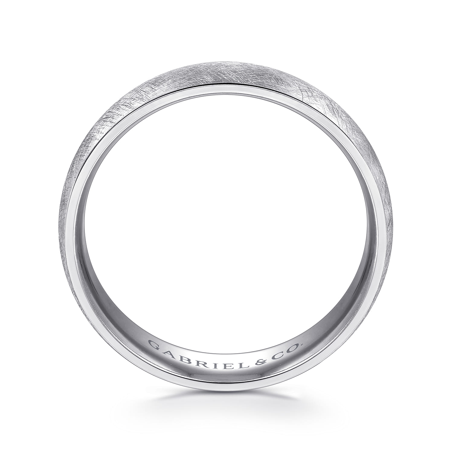 Isaac - 14K White Gold 6mm - Men's Wedding Band in Diamond Brush Finish
