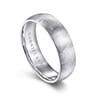 Isaac - 14K White Gold 6mm - Men's Wedding Band in Diamond Brush Finish