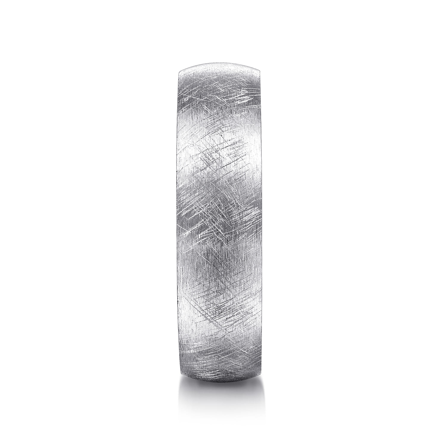 Isaac - 14K White Gold 6mm - Men's Wedding Band in Diamond Brush Finish