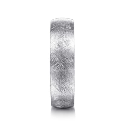 Isaac - 14K White Gold 6mm - Men's Wedding Band in Diamond Brush Finish