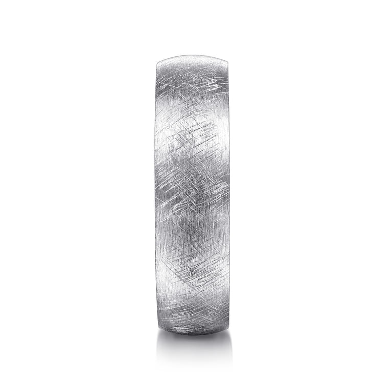 Isaac - 14K White Gold 6mm - Men's Wedding Band in Diamond Brush Finish - Shot 4