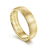 Isaac - 14K Yellow Gold 6mm - Men's Wedding Band in Diamond Brush Finish