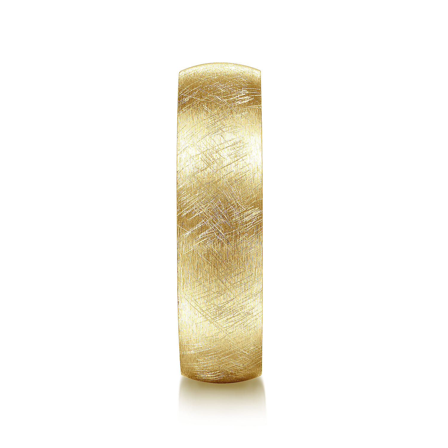 Isaac - 14K Yellow Gold 6mm - Men's Wedding Band in Diamond Brush Finish - Shot 4
