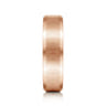 Isaiah - 14K Rose Gold 6mm - Beveled Edge Satin Finish Men's Wedding Band