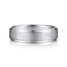 Isaiah - 14K White Gold 6mm - Beveled Edge Satin Finish Men's Wedding Band