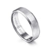 Isaiah - 14K White Gold 6mm - Beveled Edge Satin Finish Men's Wedding Band