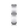 Isaiah - 14K White Gold 6mm - Beveled Edge Satin Finish Men's Wedding Band