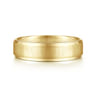 Isaiah - 14K Yellow Gold 6mm - Beveled Edge Satin Finish Men's Wedding Band