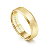 Isaiah - 14K Yellow Gold 6mm - Beveled Edge Satin Finish Men's Wedding Band
