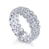 Eternity Band Wedding Ring in 14k White Gold with Oval Natural Diamond at Gabriel & Co.