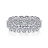 Eternity Band Wedding Ring in 14k White Gold with Oval Natural Diamond at Gabriel & Co.