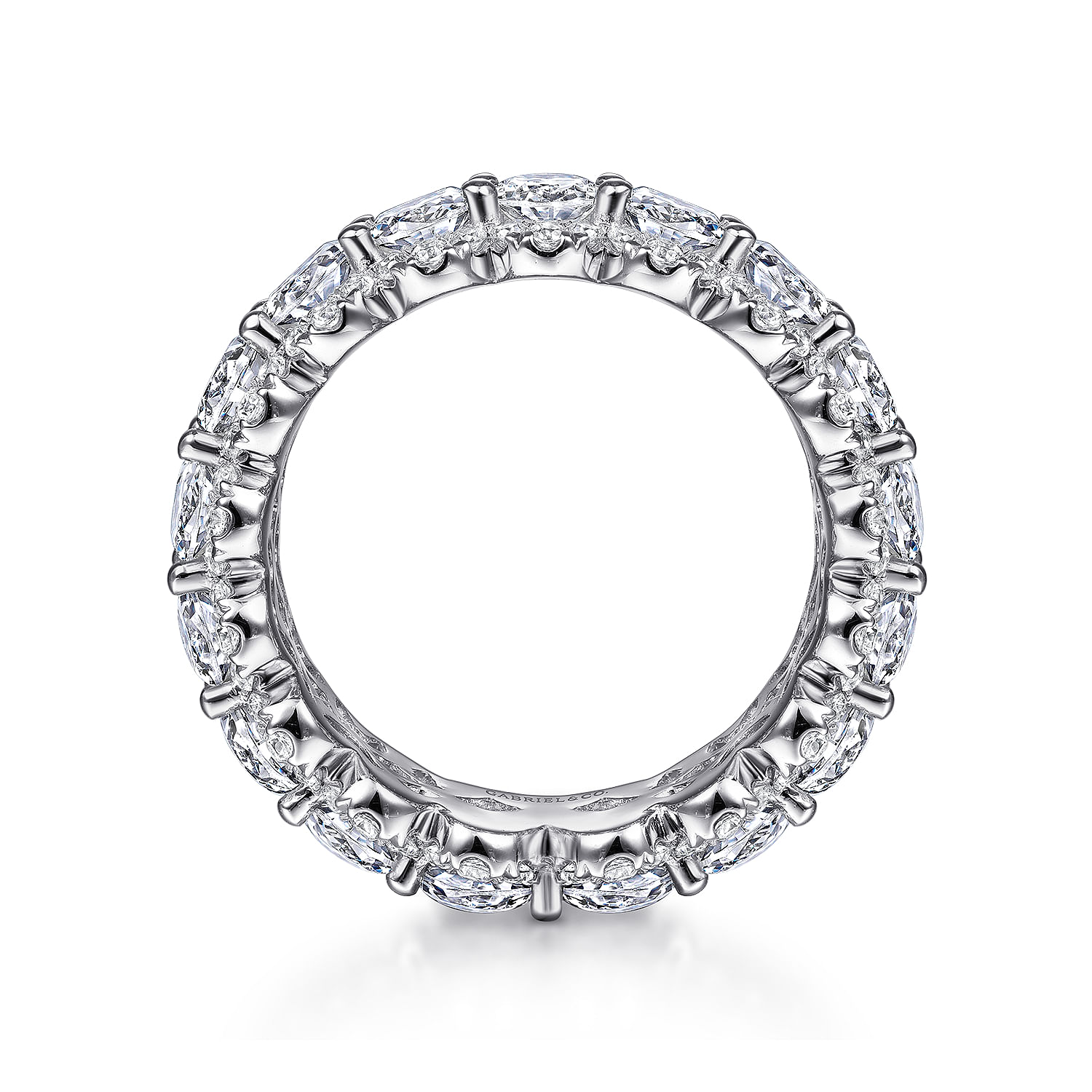 14k White Gold Oval Eternity Band Band | Gabriel & Co