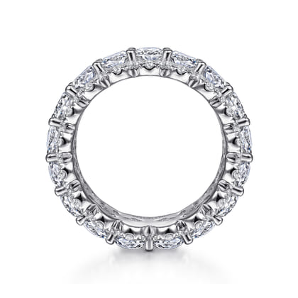 Ischia - 14K White Gold Oval Diamond Halo Eternity Band
