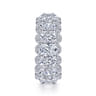 Eternity Band Wedding Ring in 14k White Gold with Oval Natural Diamond at Gabriel & Co.