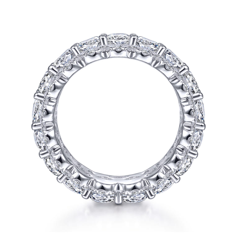 Eternity Band Wedding Ring in 14k White Gold with Oval Natural Diamond at Gabriel & Co. - Shot 2