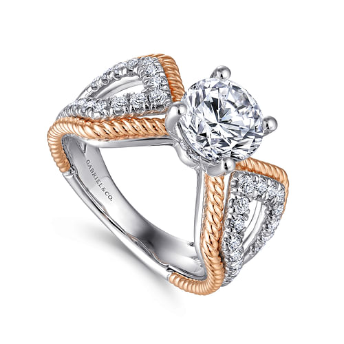 Isla - 14K White-Rose Gold Round Diamond Engagement Ring - 0.47 ct - Shot 3
