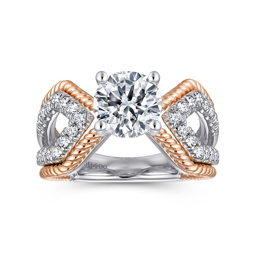 Isla - 14K White-Rose Gold Round Diamond Engagement Ring - 0.47 ct - Shot 4