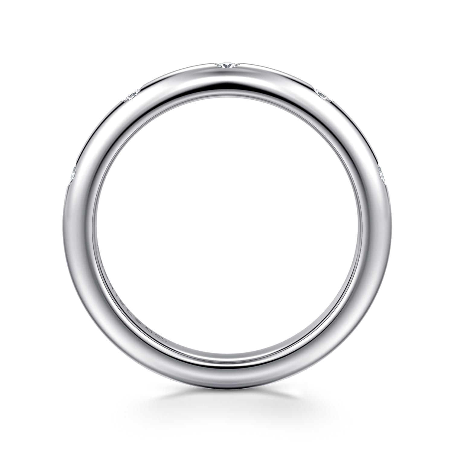 Straight Wedding Ring in 14k White Gold with Round Natural Diamond at Gabriel & Co. - Shot 2