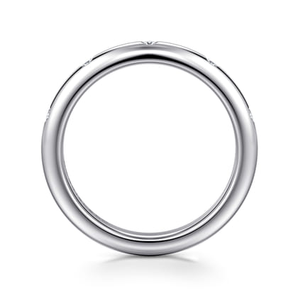 Isolda - 14K White Gold Flush Set 5 Stone Diamond Anniversary Band