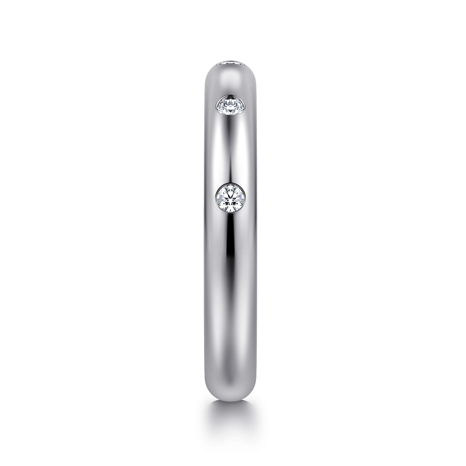 Straight Wedding Ring in 14k White Gold with Round Natural Diamond at Gabriel & Co. - Shot 4