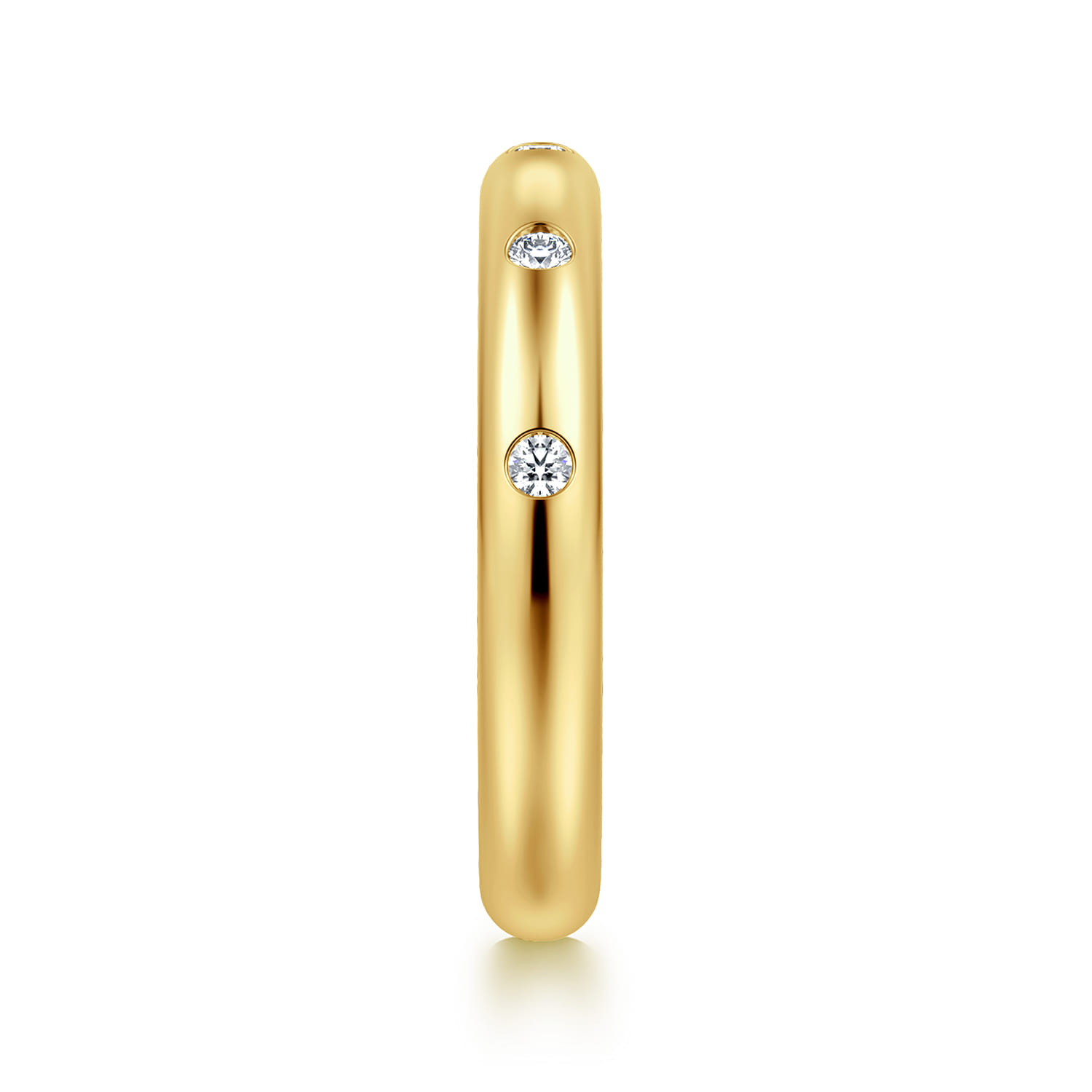 Straight Wedding Ring in 14k Yellow Gold with Round Natural Diamond at Gabriel & Co. - Shot 4