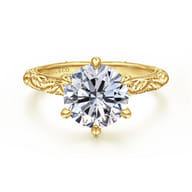 Isolde - 14K Yellow Gold Round Solitaire Diamond Engagement Ring