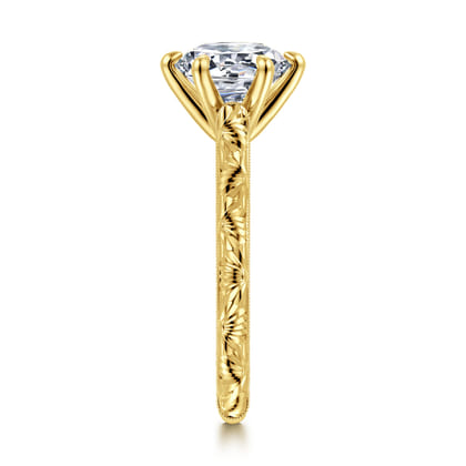 Isolde - 14K Yellow Gold Round Solitaire Diamond Engagement Ring
