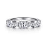 Fancy Wedding Ring in 14k White Gold with Oval Natural Diamond at Gabriel & Co.