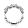 Fancy Wedding Ring in 14k White Gold with Oval Natural Diamond at Gabriel & Co.