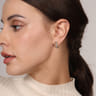 J Hoop Earrings 14K White and Yellow Gold Diamond 0.25ct Bujukan - 0.25 ct