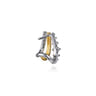 J Hoop Earrings 14K White and Yellow Gold Diamond 0.75ct - 0.75 ct