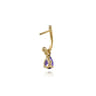 J Hoop Earrings 14K Yellow Gold Amethyst Bujukan