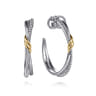 J Hoop Earrings 14K Yellow Gold and 925 Sterling Silver Bujukan