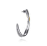 J Hoop Earrings 14K Yellow Gold and 925 Sterling Silver Bujukan