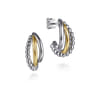 J Hoop Earrings 14K Yellow Gold and 925 Sterling Silver Bujukan