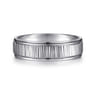 Jace - 14K White Gold 6mm - Men's Wedding Band with Vertical Etching