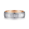 Jace - 14K White-Rose Gold 6mm - Men's Wedding Band with Vertical Etching