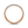 Jace - 14K White-Rose Gold 6mm - Men's Wedding Band with Vertical Etching