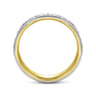 Jace - 14K White-Yellow Gold 6mm - Men's Wedding Band with Vertical Etching