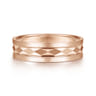 Jack - 14K Rose Gold 6mm - Diamond Cut Men's Wedding Band in Satin Finish