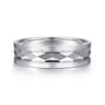 Jack - 14K White Gold 6mm - Diamond Cut Men's Wedding Band in Satin Finish