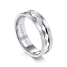 Jack - 14K White Gold 6mm - Diamond Cut Men's Wedding Band in Satin Finish