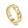 Jack - 14K Yellow Gold 6mm - Diamond Cut Men's Wedding Band in Satin Finish