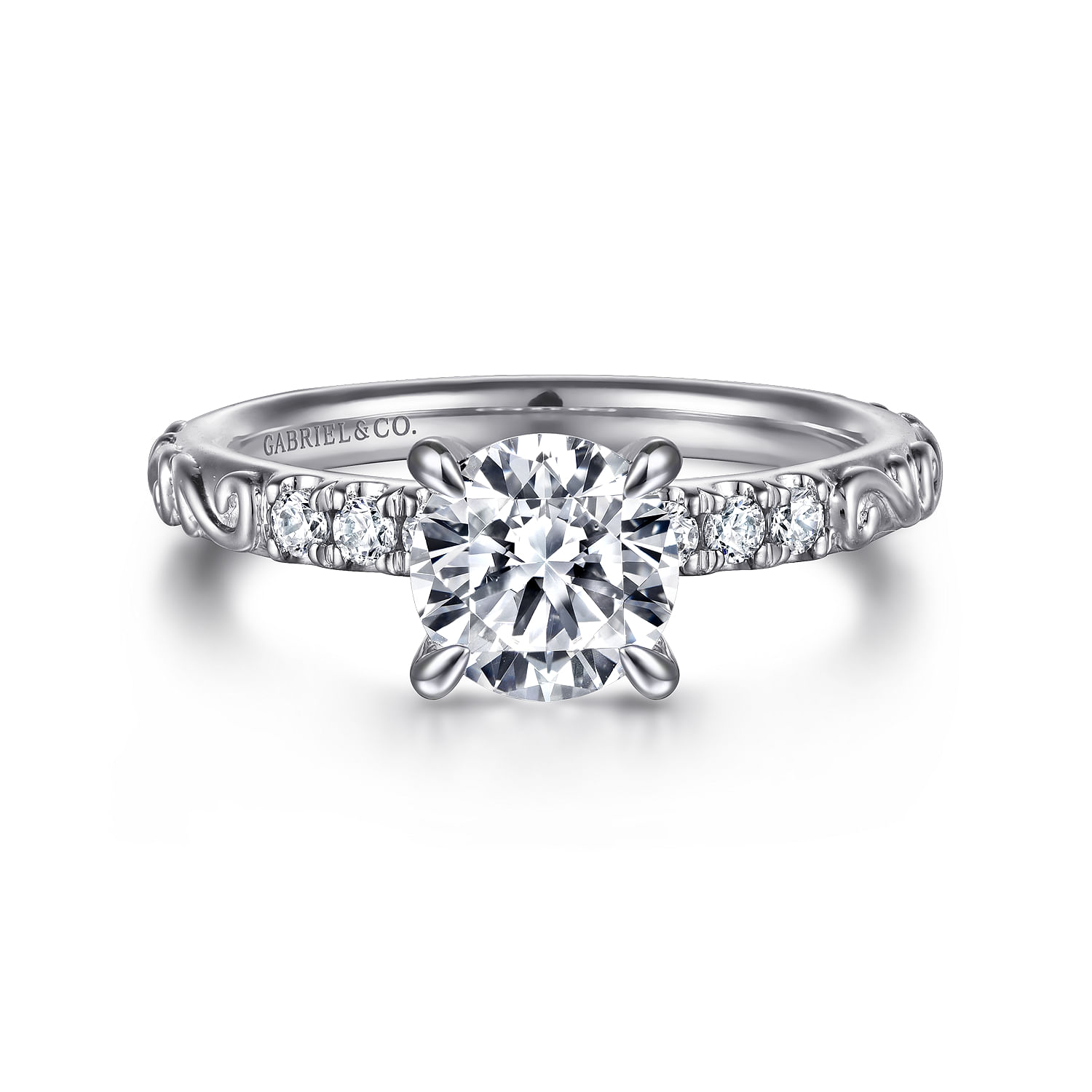 Jackie - 14K White Gold Round Diamond Engagement Ring