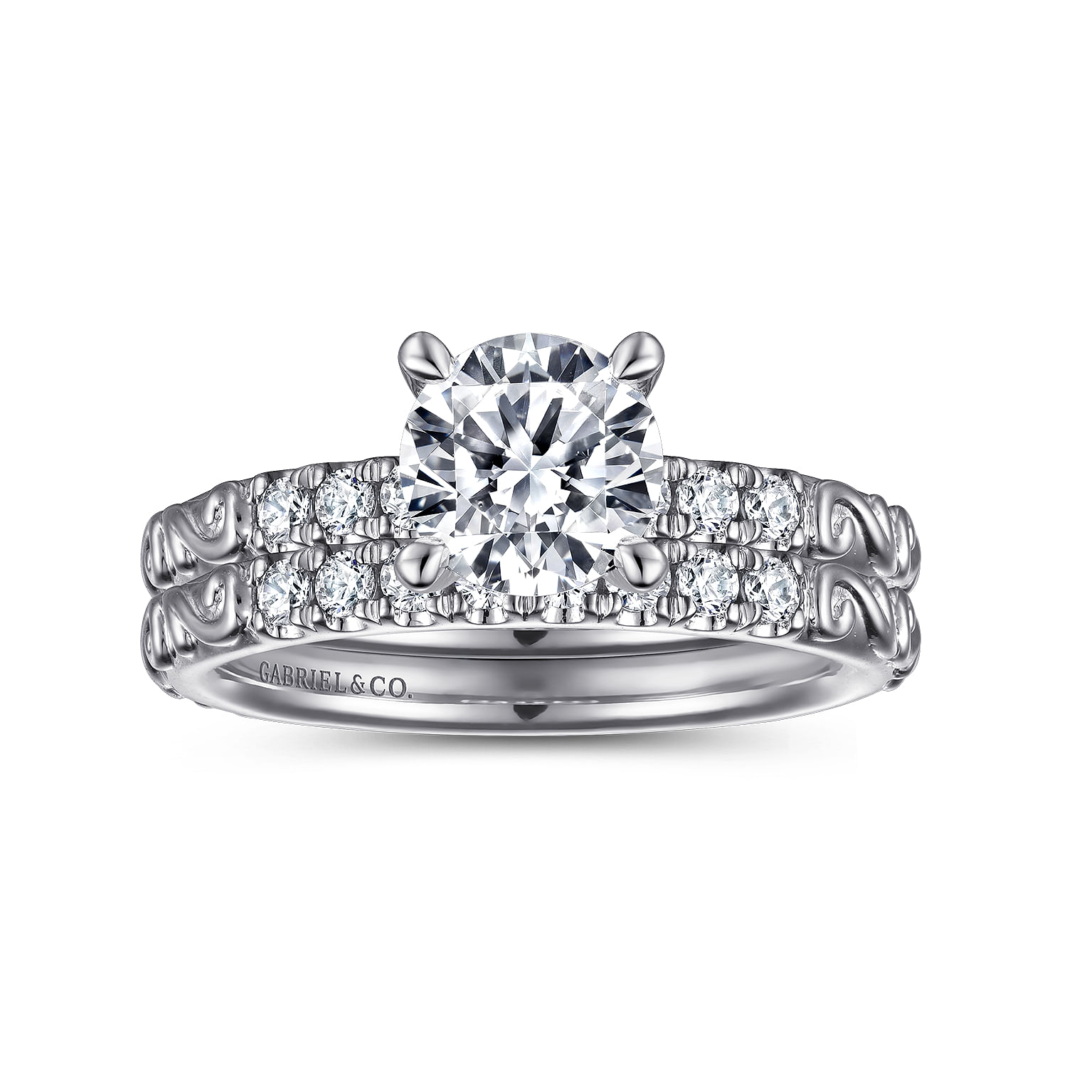 Jackie - 14K White Gold Round Diamond Engagement Ring