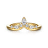 Curved Wedding Ring in 14k Yellow Gold with Marquise Natural Diamond at Gabriel & Co.