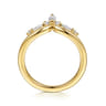Curved Wedding Ring in 14k Yellow Gold with Marquise Natural Diamond at Gabriel & Co.