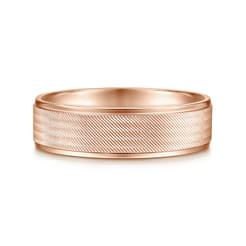 Jacob - 14K Rose Gold 6mm - Men's Wedding Band in Brushed Finish